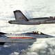 The General Dynamics YF-16 and Northrop YF-17 fly together during the Lightweight Fighter completion. (US Air Force)